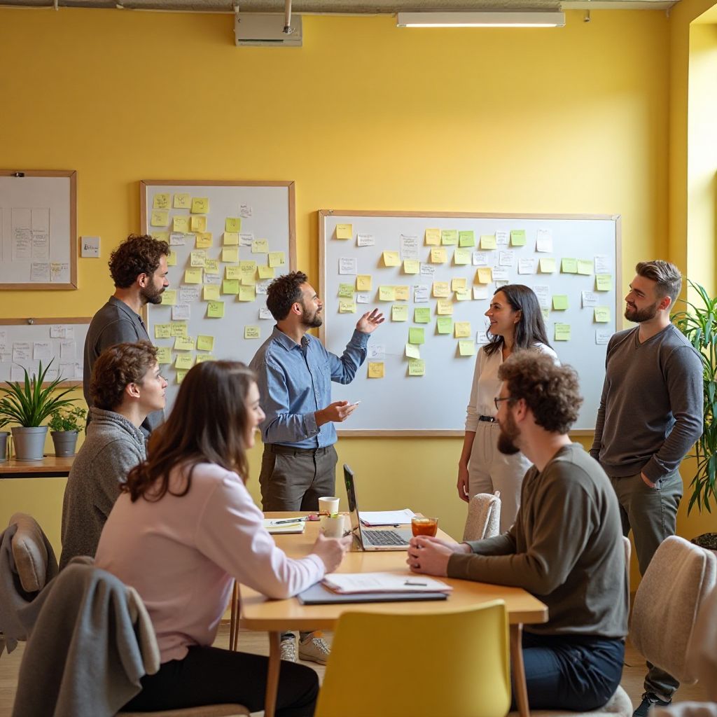 Team di Italia Tech AI durante una sessione di brainstorming